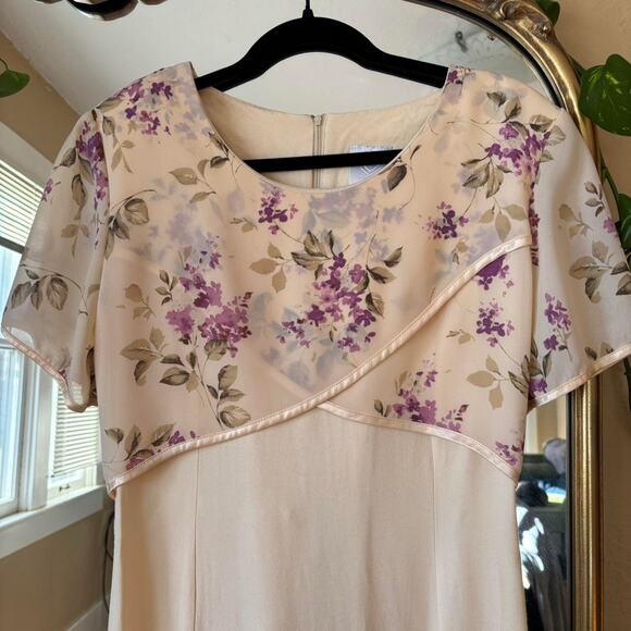 Vintage Christopher & Banks Pale Yellow Short Sleeve Maxi Dress Size 12 - Picture 4 of 10